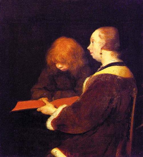 Gerard Ter Borch The Reading Lesson oil painting image